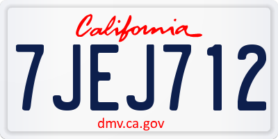 CA license plate 7JEJ712