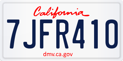 CA license plate 7JFR410