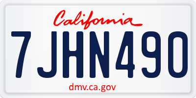 CA license plate 7JHN490