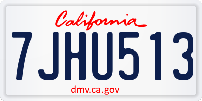 CA license plate 7JHU513