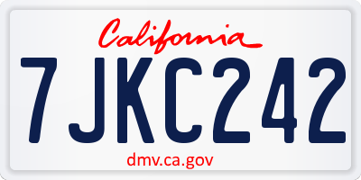 CA license plate 7JKC242