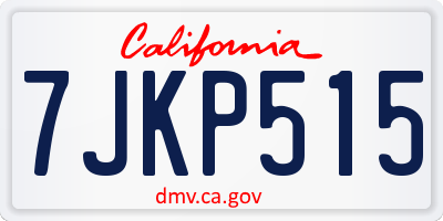 CA license plate 7JKP515