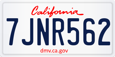 CA license plate 7JNR562