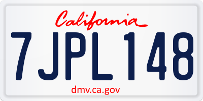 CA license plate 7JPL148
