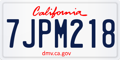 CA license plate 7JPM218