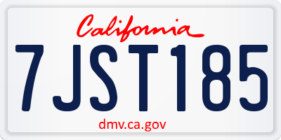 CA license plate 7JST185