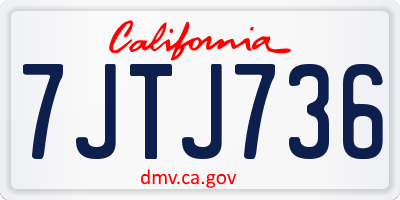 CA license plate 7JTJ736