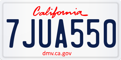 CA license plate 7JUA550