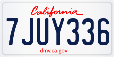 CA license plate 7JUY336