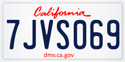 CA license plate 7JVS069