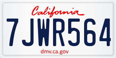CA license plate 7JWR564