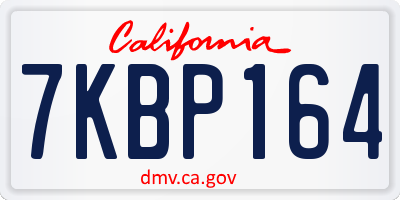 CA license plate 7KBP164