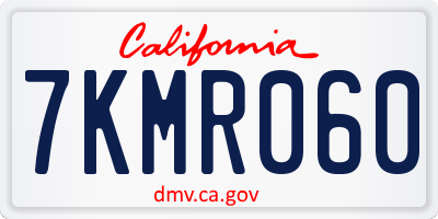 CA license plate 7KMR060