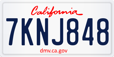 CA license plate 7KNJ848