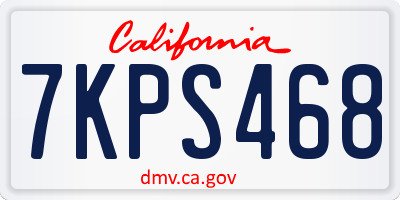 CA license plate 7KPS468