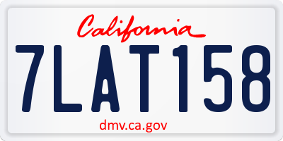 CA license plate 7LAT158