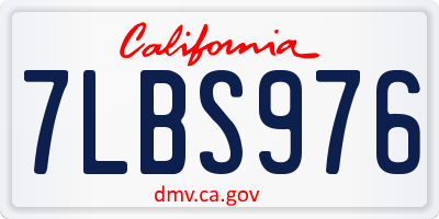 CA license plate 7LBS976