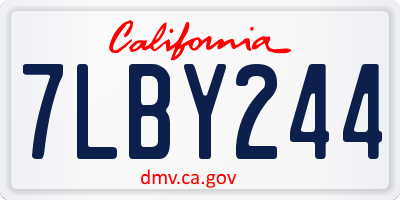 CA license plate 7LBY244