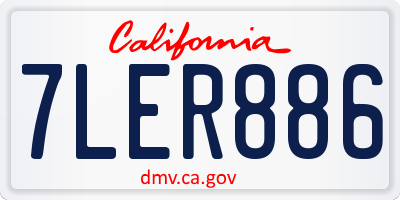 CA license plate 7LER886