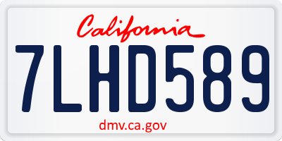 CA license plate 7LHD589