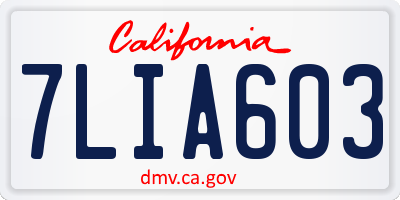 CA license plate 7LIA603