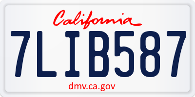 CA license plate 7LIB587
