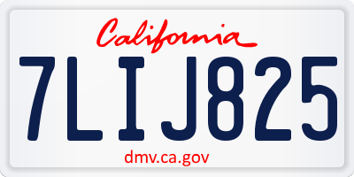 CA license plate 7LIJ825