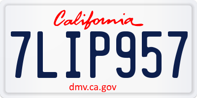 CA license plate 7LIP957