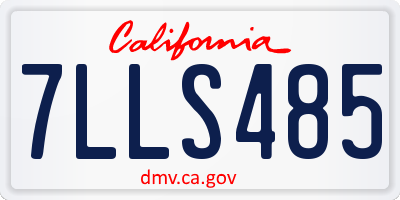CA license plate 7LLS485