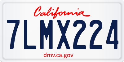 CA license plate 7LMX224