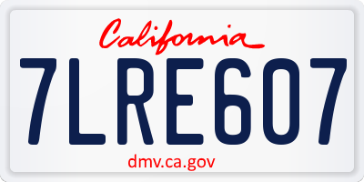 CA license plate 7LRE607
