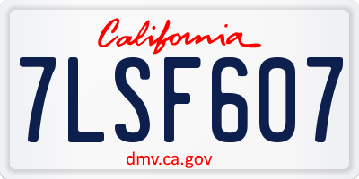 CA license plate 7LSF607