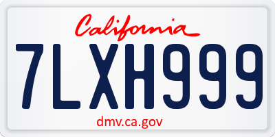 CA license plate 7LXH999