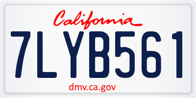 CA license plate 7LYB561