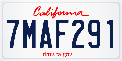 CA license plate 7MAF291