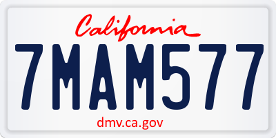 CA license plate 7MAM577