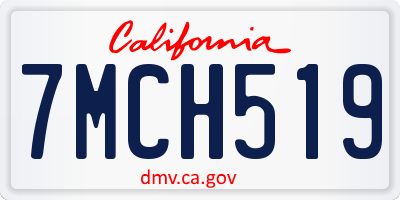 CA license plate 7MCH519