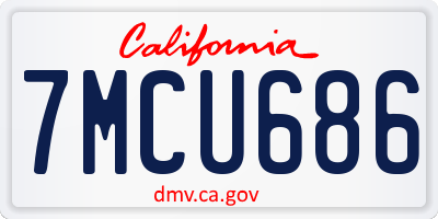 CA license plate 7MCU686