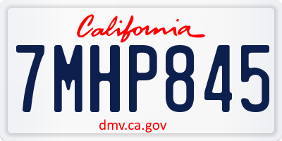 CA license plate 7MHP845