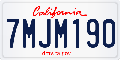 CA license plate 7MJM190