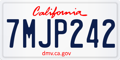 CA license plate 7MJP242