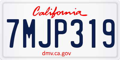 CA license plate 7MJP319