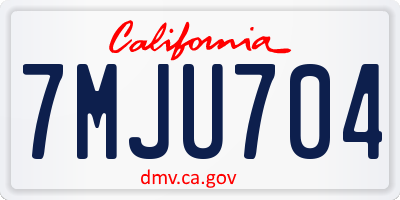 CA license plate 7MJU704