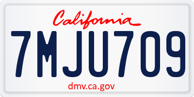 CA license plate 7MJU709