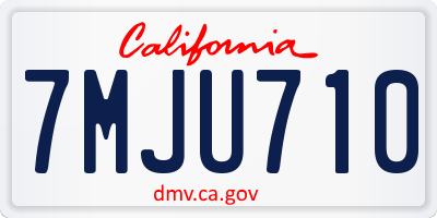 CA license plate 7MJU710