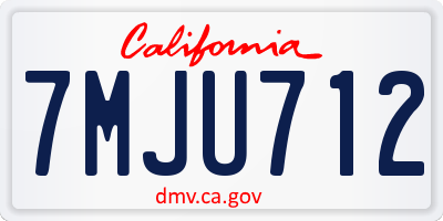 CA license plate 7MJU712