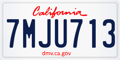CA license plate 7MJU713