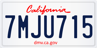 CA license plate 7MJU715