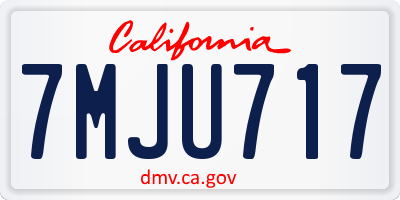 CA license plate 7MJU717