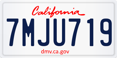 CA license plate 7MJU719